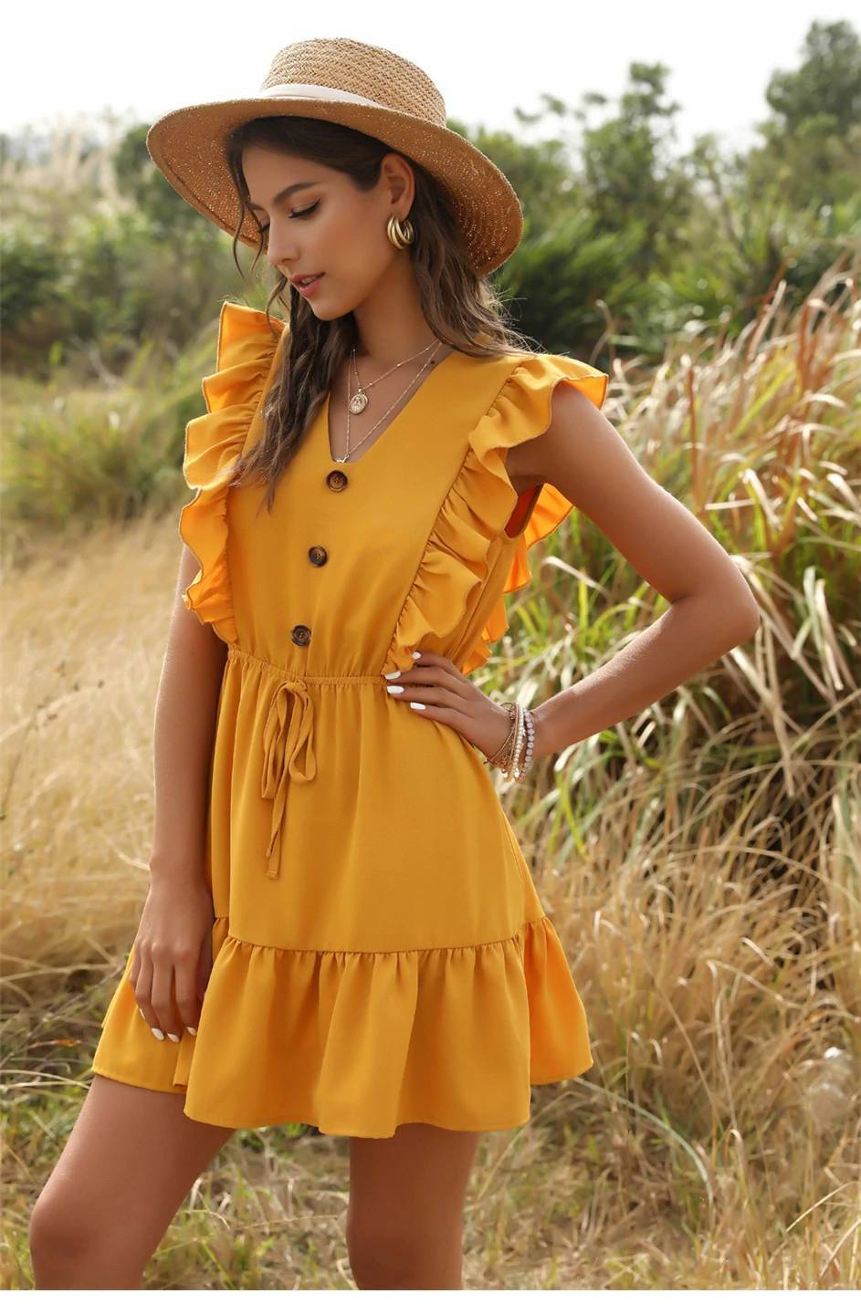 Shop Trendy Yellow Bohemian Dresses: Perfect for Weddings and Casual Outings