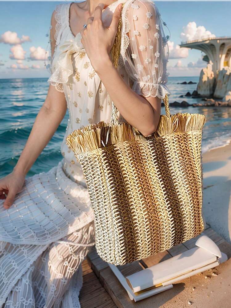 Large Woven Bag | Perfect for Beach, Travel & Everyday Use