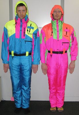 Classic 1980s One Piece Ski Suits: Retro Ski Gear for Men and Women