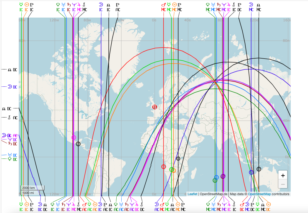 Understanding the Moon AC Line in Astrocartography: Emotional and Intuitive Influences