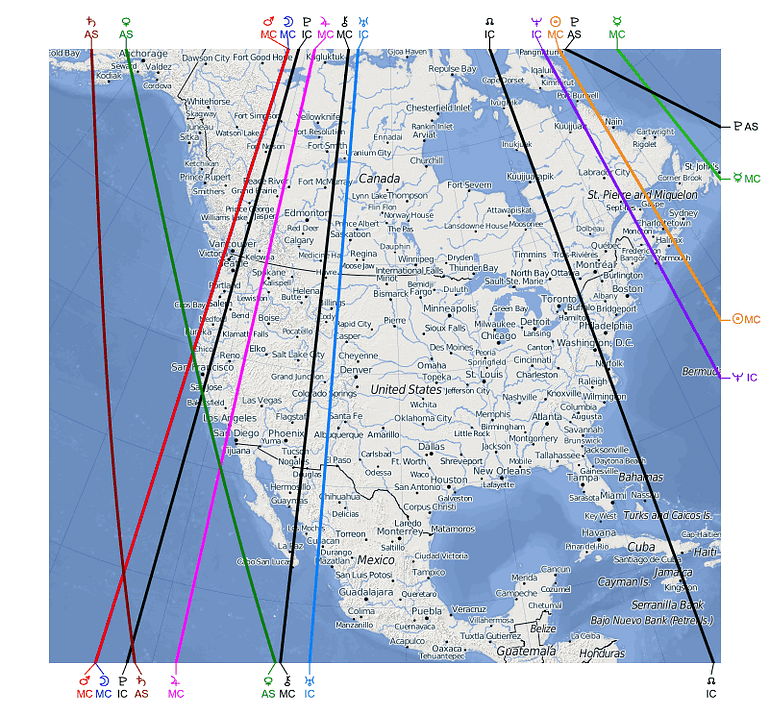 Understanding the Moon AC Line in Astrocartography: Emotional and Intuitive Influences