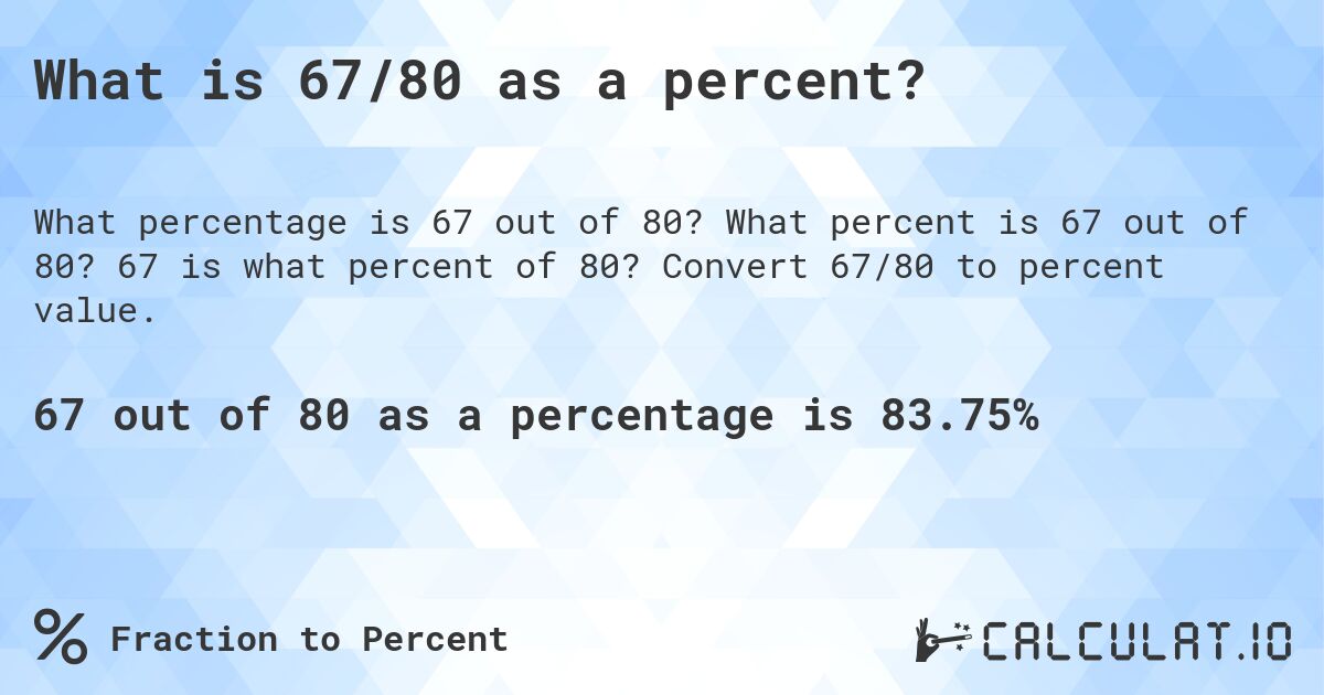 67 Out of 80: Calculate Your Percentage Score Today