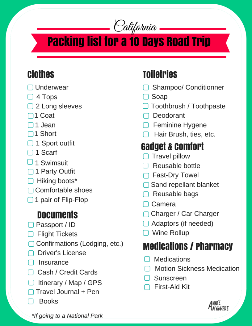 Complete Packing List California: What to Pack for a Perfect Trip