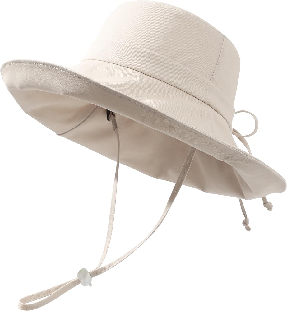 Womens Wide Brim Hat with Chin Strap: Comfortable & Secure Fit