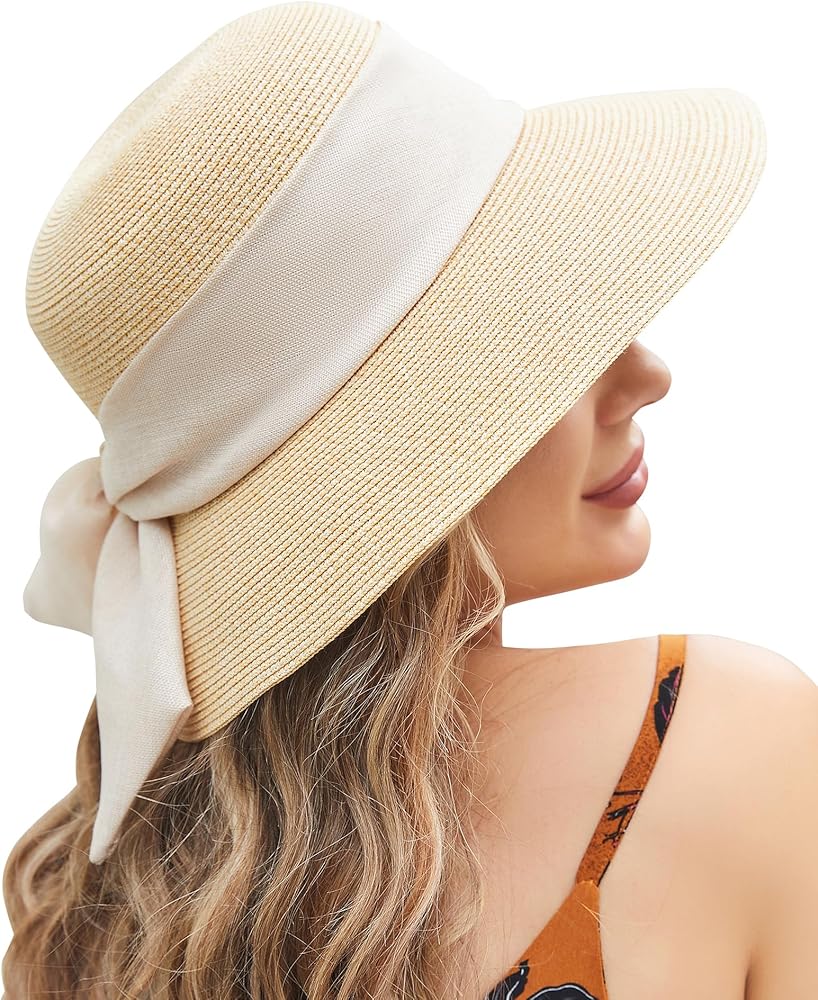 Cute Womens Wide Brim Sun Hat - Perfect for Beach or Garden