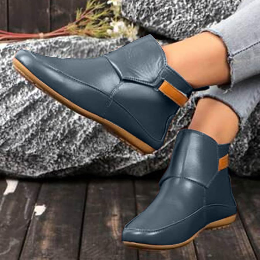 Trendy Womens Leather Ankle Boots Low Heel: Walk in Style and Comfort